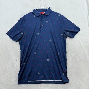 Redvanly Polo Shirt Mens M Blue Geoemtric Golf Performance Sports